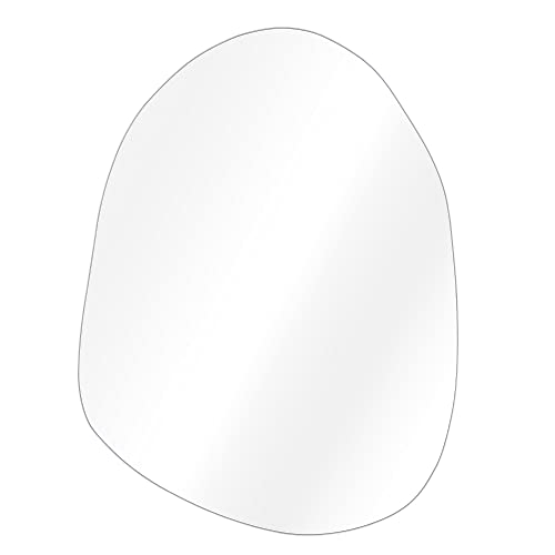 Navaris Specchio da Parete Decorativo - Specchio Bagno da Muro 75 x 55 cm - Specchietto Pensile Design Moderno Ondulato - Vetro Spesso 3 mm - Senza Cornice
