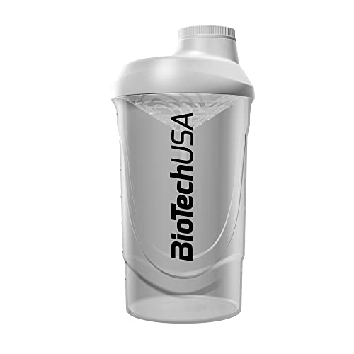 BioTechUSA Wave Shaker | Bottiglia shaker | 100% a prova di perdite | Miscelazione migliorata | Durevole e sicura | Facile da usare e da pulire, 600 ml, Trasparente