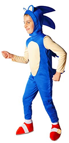 Ciao-Sonic the Hedgehog costume travestimento bambino originale SEGA (Taglia 5-7 anni), Cartoni animati, Colore Blu, 11178.5-7