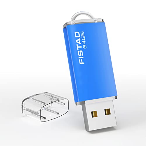 Chiavetta USB 2.0 64GB, Pen Drive Memoria Stick Flash Drive Thumb Drive per PC, Laptop, ecc (Blu)