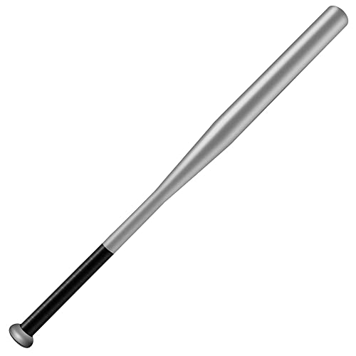 Mazza da Baseball in Acciaio 81cm Rinforzata Super Resistente Peso 1,1Kg Nera o Color Argento con Grip (ARGENTO)