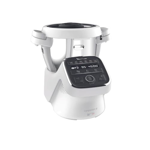 Moulinex HF80CBK Companion XL Robot da Cucina Multifunzione, 1500 W, 3L, da 30 a 150 °C, 12 Programmi Automatici e Modalità Manuale, 6 Accessori Dedicati, Ricettari Personali Tramite l’App