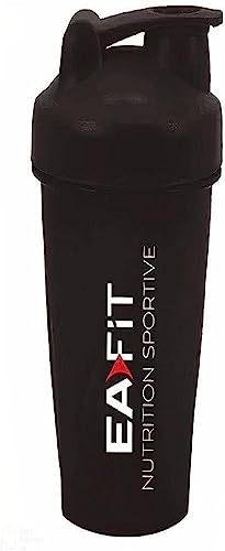 EAFIT | Shaker proteico | Per tutti i tipi di bevande miste in polvere | Impermeabile | Senza BPA | Nero 400 ml