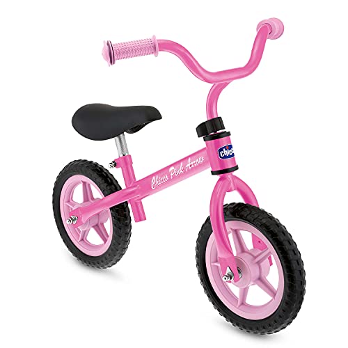 Chicco Pink Arrow Bicicletta Senza Pedali, Bici Senza Pedali Balance Bike per l'Equilibrio, con Manubrio e Sellino Regolabili, Max 25 Kg, Rosa, Giochi Bambini 2-5 Anni