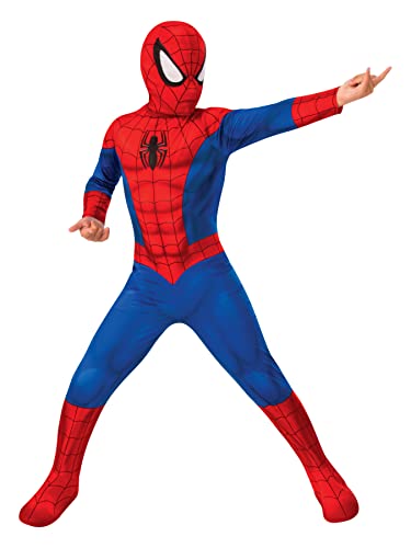 Rubie´s 702072 - Costume Classico Spider-Man Marvel Official, Bambino, Rosso/Blu, Taglia M (5-6 anni)