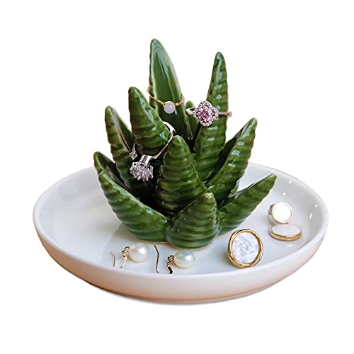 Porta anelli in aloe con cactus per donne, regalo di compleanno personalizzato per amiche, fidanzate, cactus, regalo per matrimonio, inaugurazione della casa, decorazione decorativa per cactus