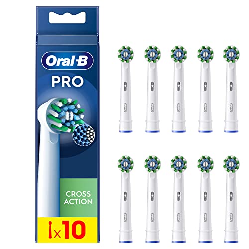 Oral-B Cross Action Testine Spazzolino Elettrico, Confezione da 10 Testine di Ricambio, Setole Angolate che si Adattano a Ogni Dente per una Pulizia Profonda