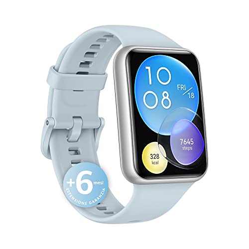 HUAWEI WATCH FIT 2 Smartwatch, Display FullView da 1,74', Chiamate Bluetooth al polso, Monitoraggio della salute 24h, SpO2, GPS, Allenamenti guidati, +6 mesi estensione di garanzia, Isle Blue
