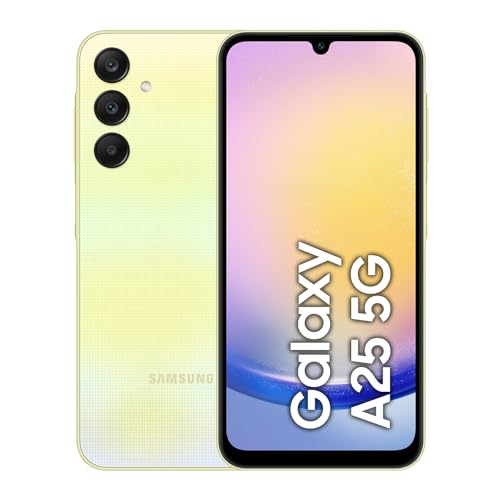 Samsung Galaxy A25 5G, Smartphone Android 14, Display Super AMOLED 6.5' FHD+, 6GB RAM, 128GB, memoria interna espandibile fino a 1TB, Batteria 5.000 mAh, Yellow [Versione Italiana]