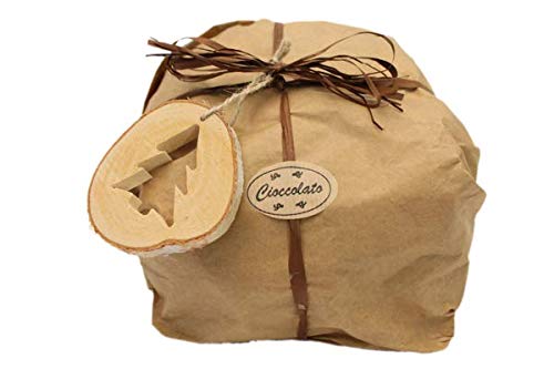 Panettone Artigianale al Cioccolato incarto rustico (BOX 12 Panettoni da 1 kg | sconto 40 %)
