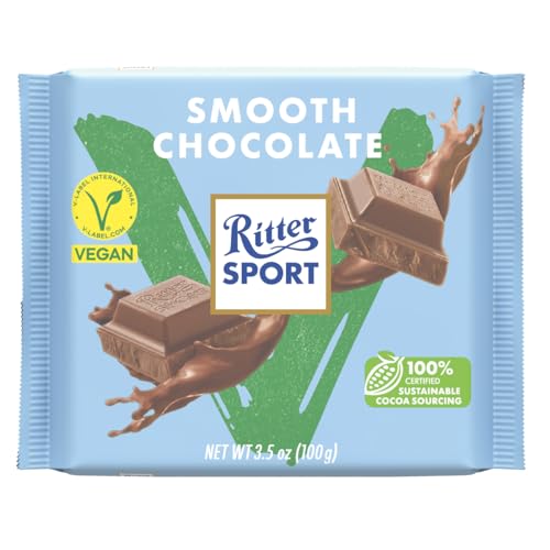 Ritter Sport Classic Vegan, Tavoletta di Cioccolato Fondente con Farina di Mandorle, Cacao 100% Certificato Sostenibile, 100 g