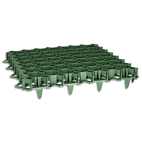 50 griglie per prato in plastica verde, 50 x 50 x 4 cm, piastre per prato a nido d'ape