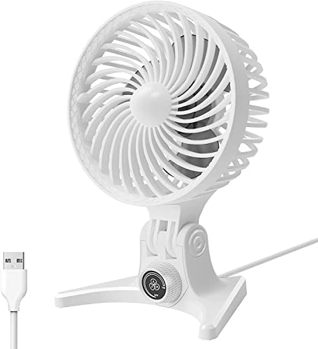 ZOEYEA Ventilatore USB,Mini Ventilatore da tavolo silenzioso Portatile,controllo del vento rotante,Piegatura a 130°,ventilatore potente per ufficio, casa e all'aperto (Bianco)
