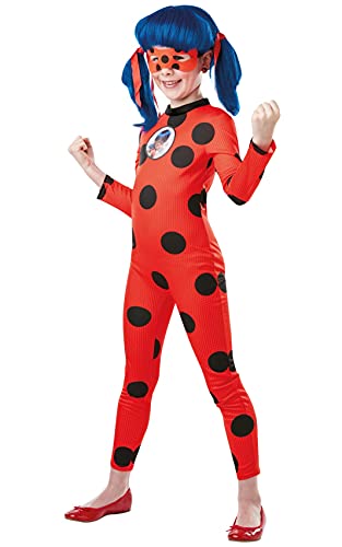 Rubies 300778 Costume Miraculous Ladybug Tikki, Per Bambina, Tuta con maschera, Zag ufficiale, Rosso, Taglia M (5 - 6 anni)