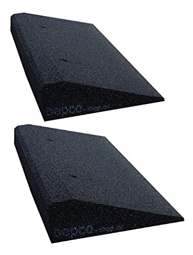 Bepco, rampa (2 pezzi) 50 - 100 mm, in fibre di gomma, colore nero, rampa di salita e discesa, rampa di carico