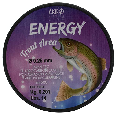 Akiro Energy Trout, Filo da Pesca Unisex – Adulto, Viola Chiaro Fluo, 0.18 mm
