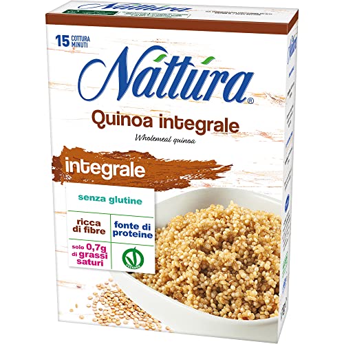 NATTURA Quinoa Integrale, Quinoa Integrale, Fonte di Proteine e di Fibre, con Solo 0,7 g di Grassi Saturi, Quinoa Senza Glutine, Prodotto Vegano, Confezione da 170 g