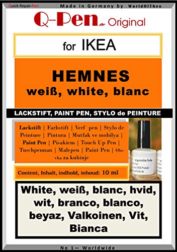 Q-Pen - Colore per ritocchi compatibile con Ikea HEMNES bianco