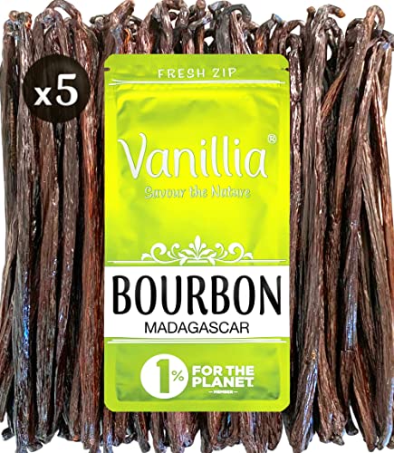 5 Baccelli di Vaniglia Bourbon - Gran Selezione del Madagascar 2023 - Baccello XL 15/18cm - Sacchetto FreshZIP